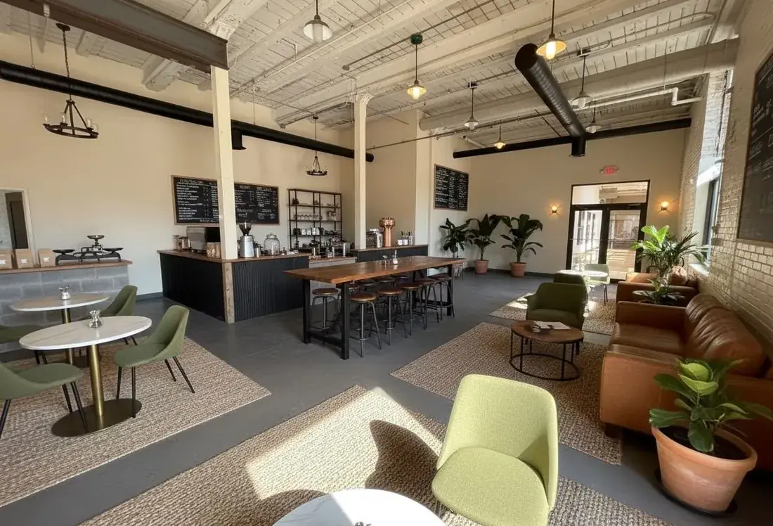 Rendering of the coffee and café area